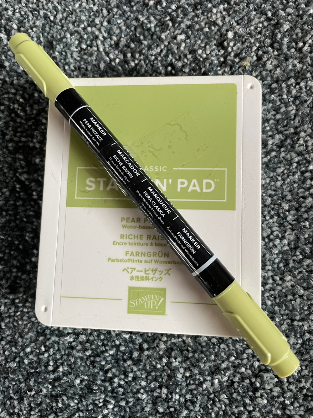 Stampin' Up! Pear Pizzazz Ink Pad with Marker - Light Green Dual Tip